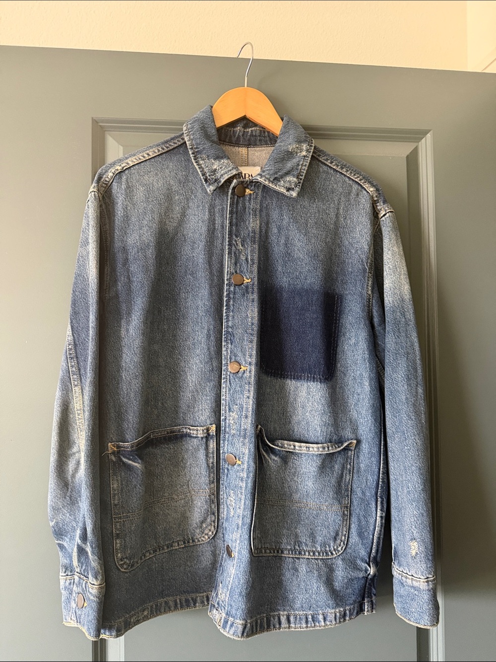 Zara Denim Workwear Jacket - Blue